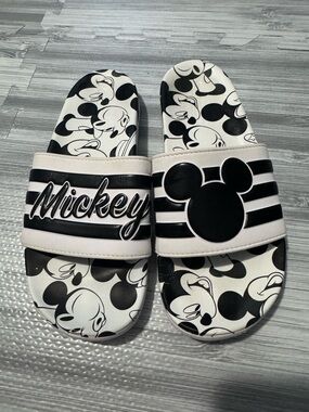 Adidas Mickey Mouse Black & White Slide Sandals